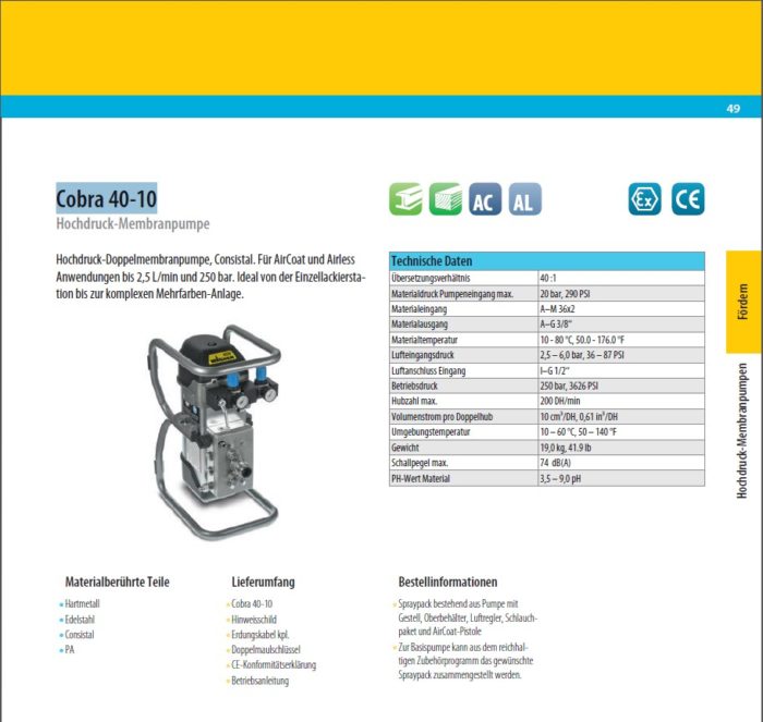 Wagner Cobra 40-10 Hochdruck-Membranpumpe - Image 1